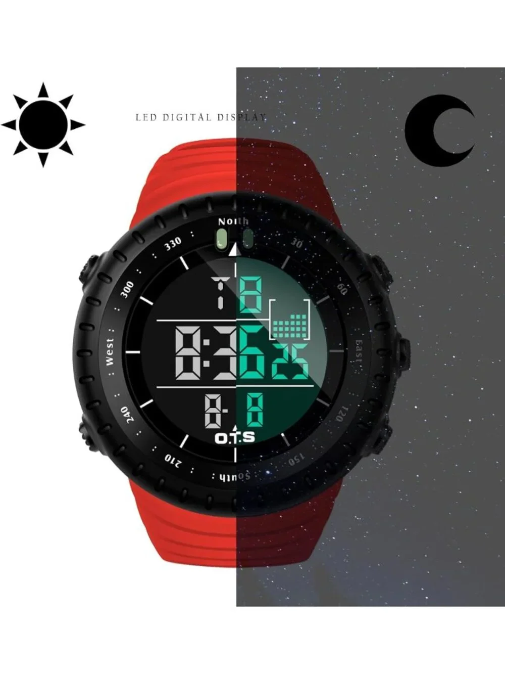 Men's Waterproof Digital Sports Watch | Tactical LED Backlight Timepiece